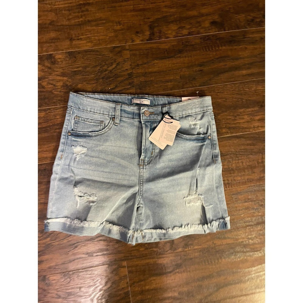 NEW SINCERELY JULES GIRL JEAN SHORTS SIZE 14 High Rise MIDI Short